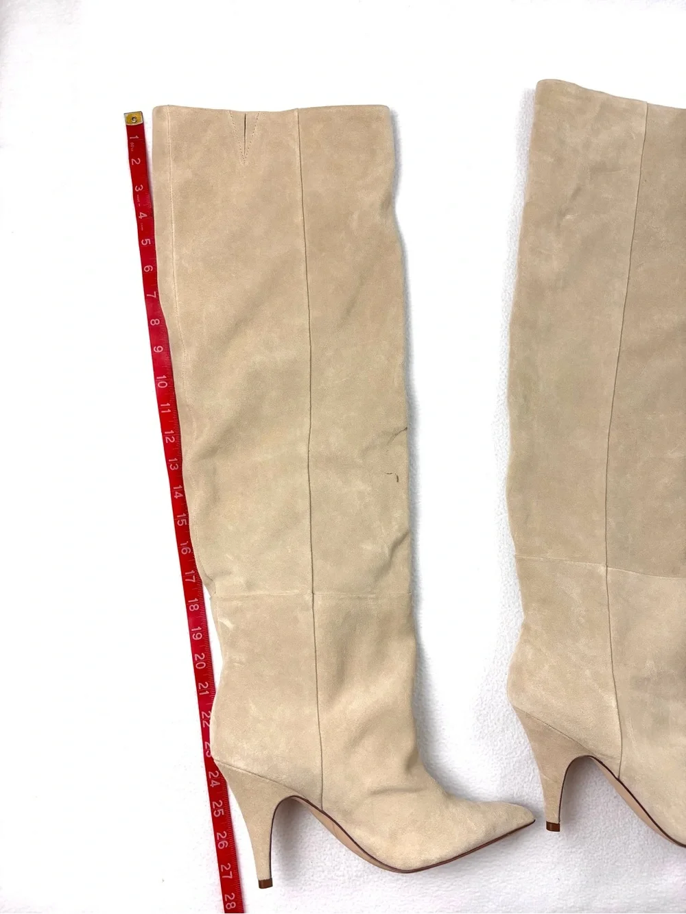 Steve Madden Bellamie Size 10M Tan Suede Knee High Stiletto Tall Slouch Boot